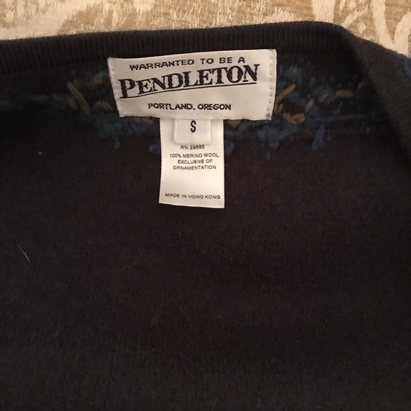 Deep Green Pendleton Wool Zip Cardigan Size small - Picture 5 of 5